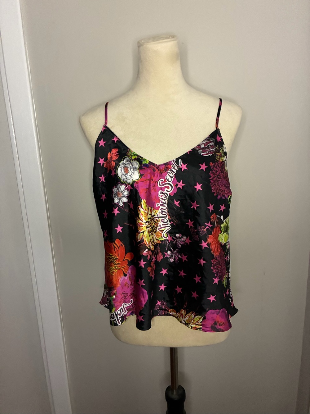 Victoria’s Secret Floral and Star Print Satin Cami